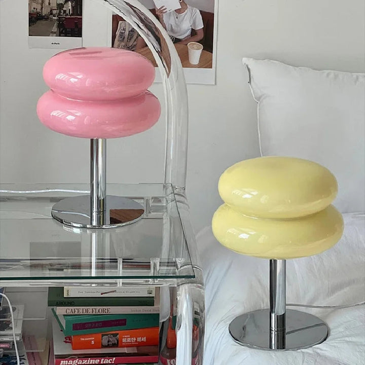 Stylish Bauhaus LED table lamp, a modern home accent with dimmable, wireless ambient lighting.