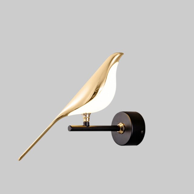 Modern bird wall lamp with magnetic design, offering flexible LED lighting for stylish interior decor.