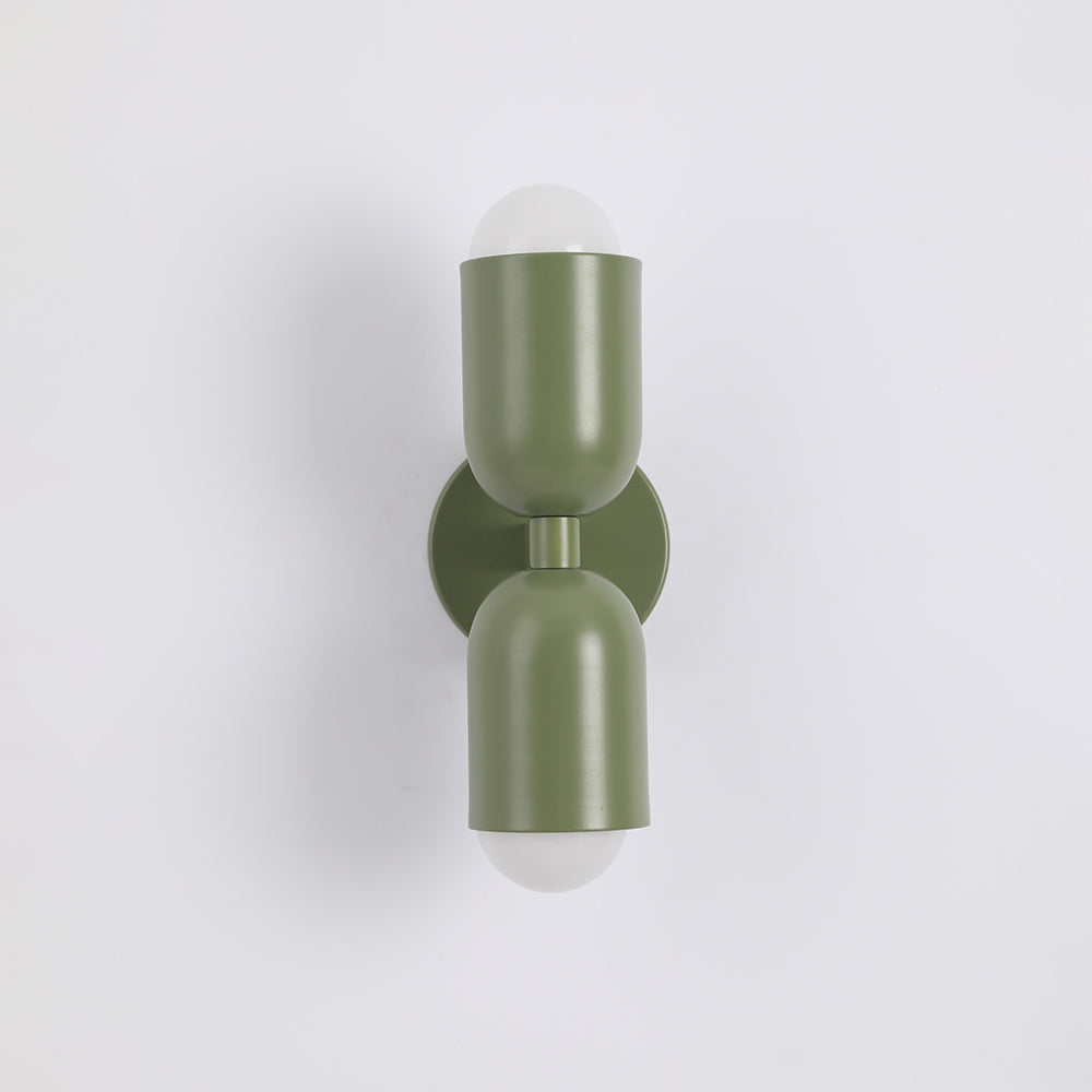 White glossy LED cylinder wall light, bright illumination for modern homes.