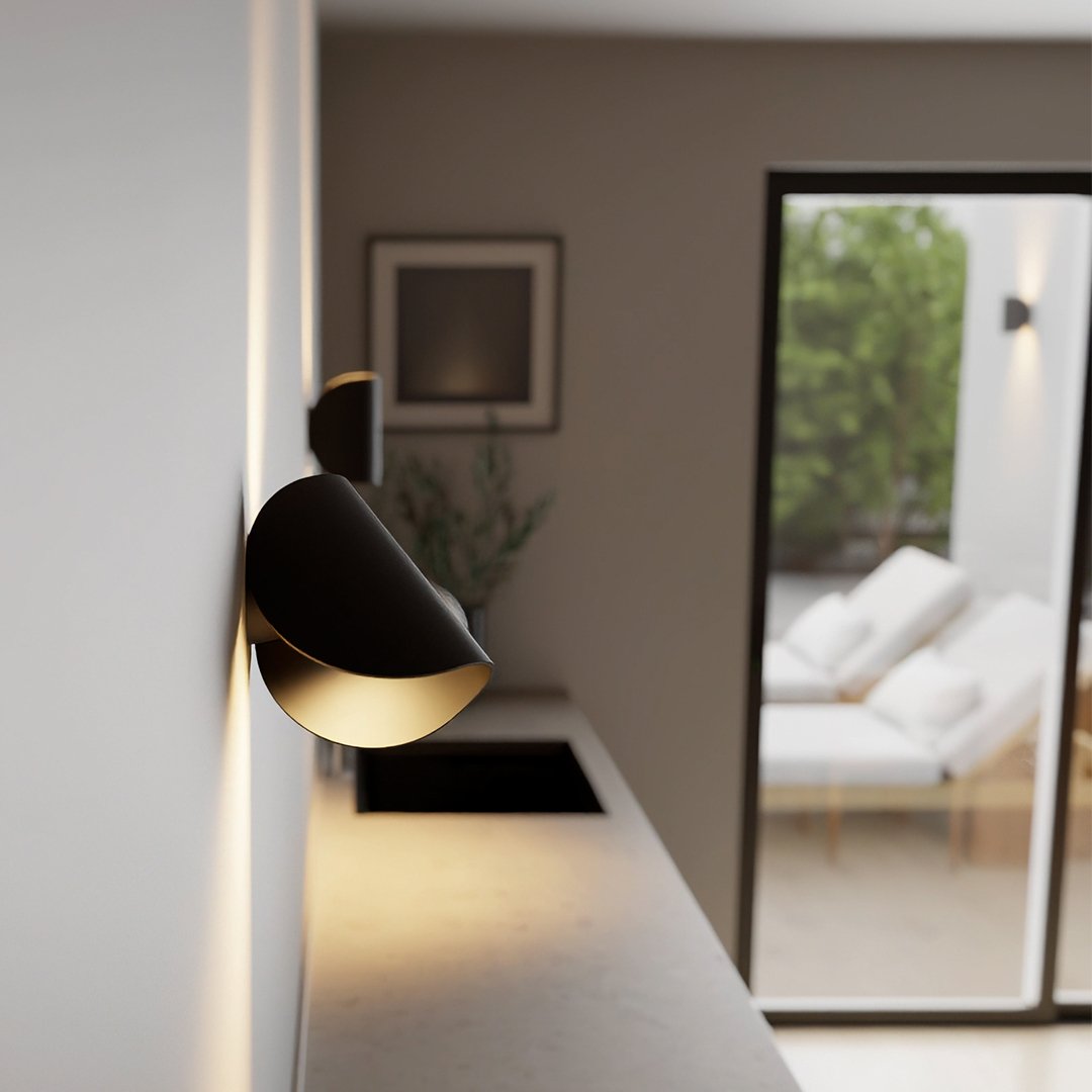 White LED up down wall sconce, a minimalist design for bright, energy-saving home lighting.