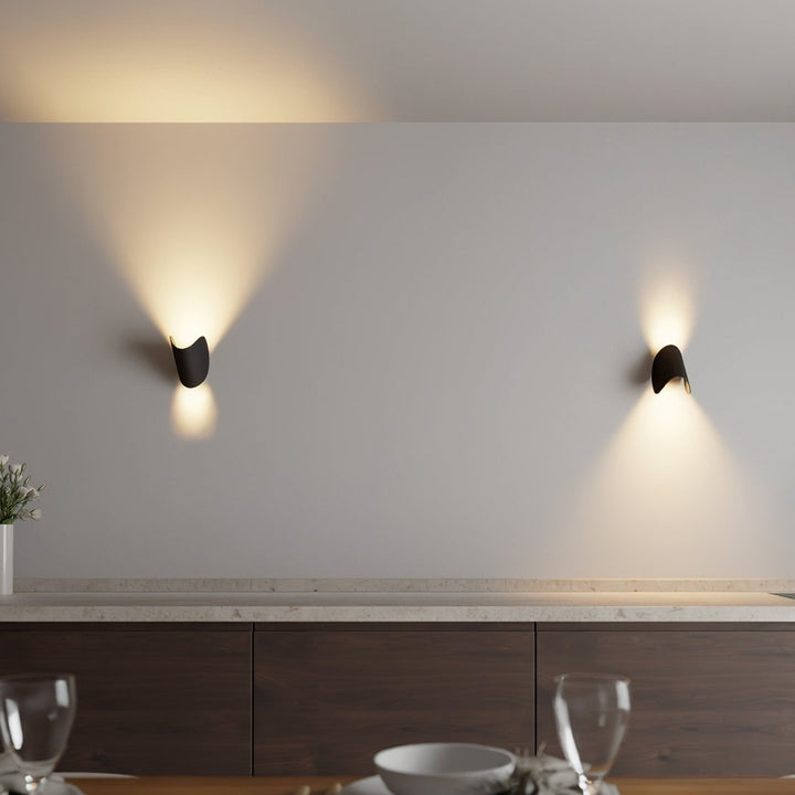 Sleek LED up down light fixture, a modern and contemporary choice for interior or exterior walls.