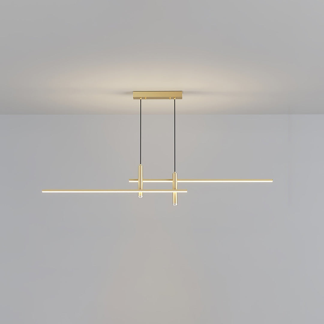 Sleek adjustable linear pendant light. Black LED fixture for contemporary kitchen & dining room decor.