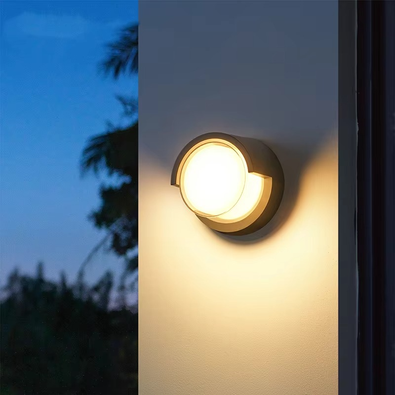 Waterproof modern outdoor wall light with motion sensor, perfect for garden & patio security lighting.