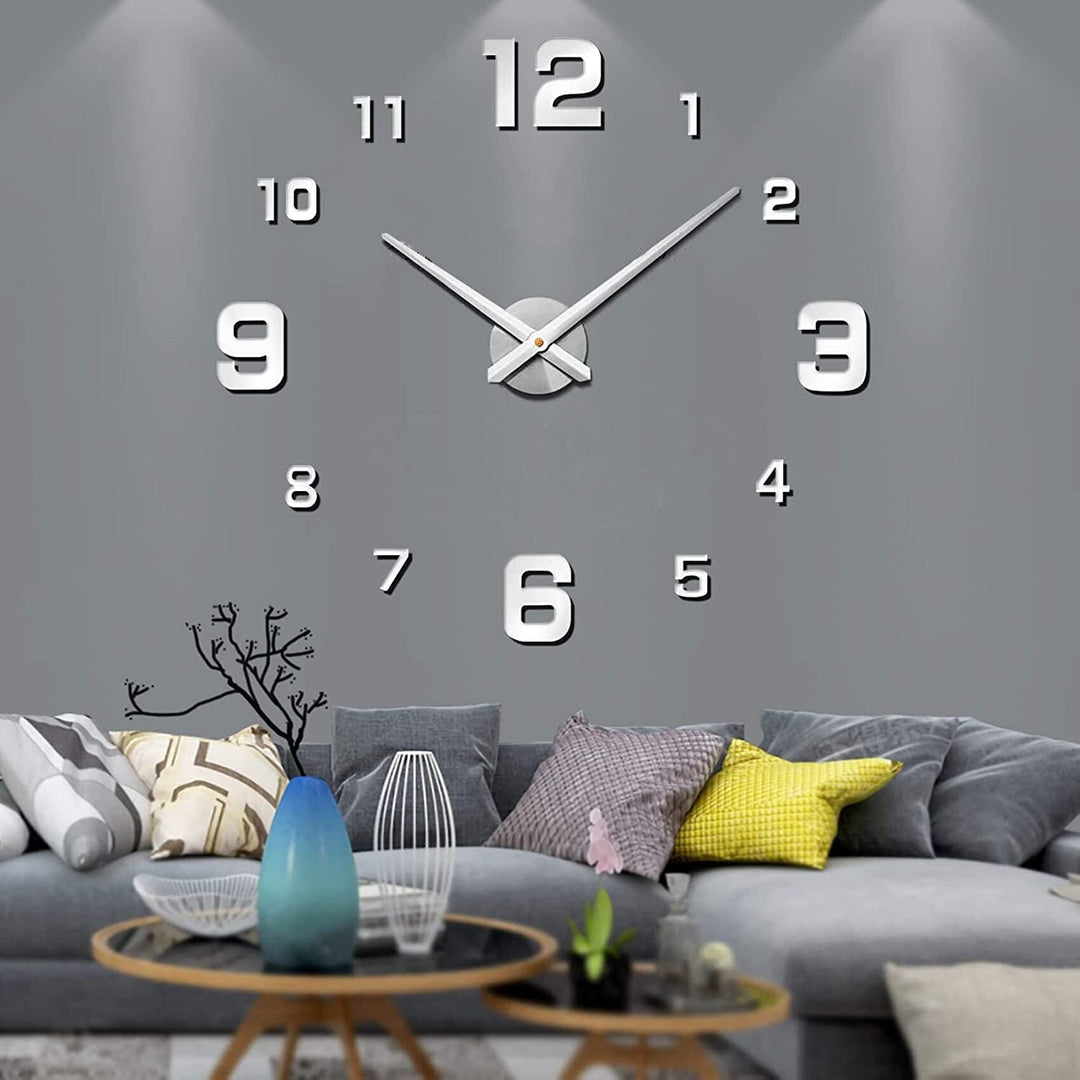 Sleek black quartz wall clock with minimalist design, ideal for modern living rooms.