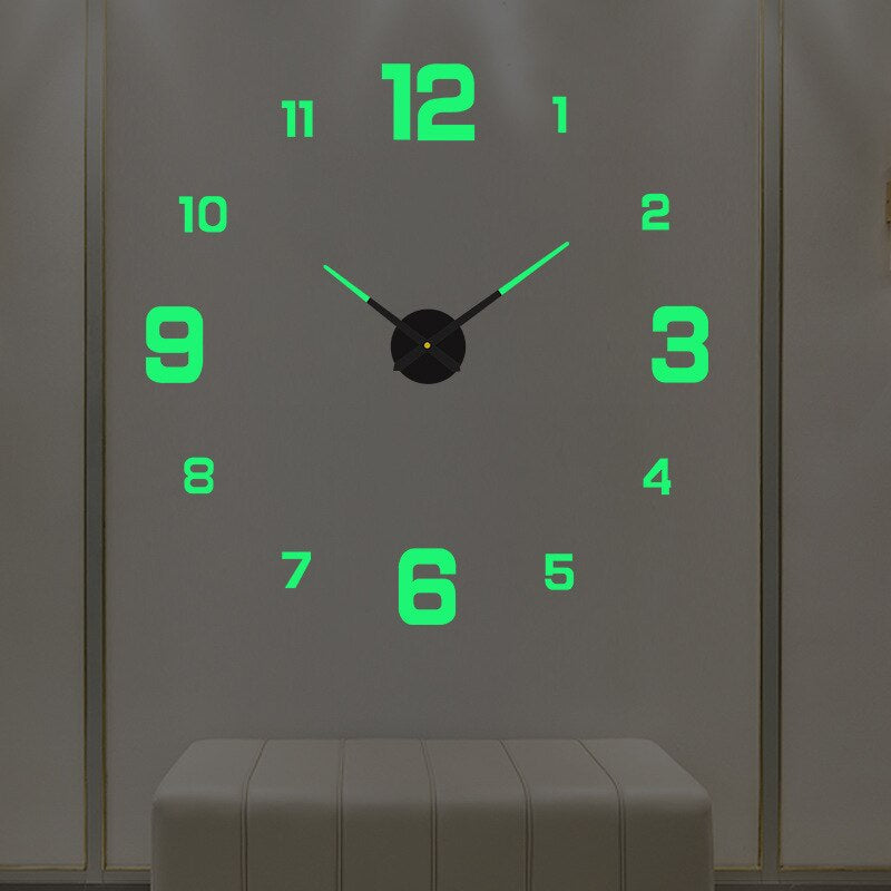 Elegant black quartz statement clock, enhancing modern living room or office decor.