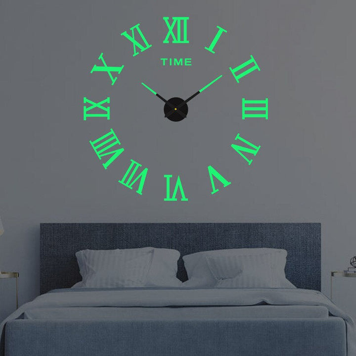 Close-up of a modern black quartz clock face, a sleek statement for home decor.