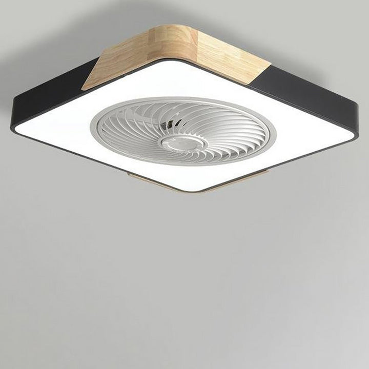 Contemporary home lighting: a bladeless ceiling fan with bright LED light and handy remote control.