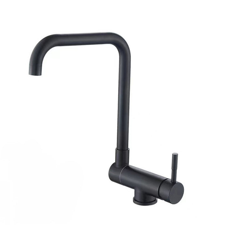 High-quality ceramic valve kitchen faucet, single handle, 360° swivel, brushed nickel for durability.