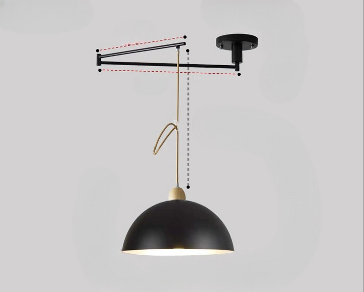Flexible modern ceiling light, adjustable arms provide warm, neutral, or white light for home interiors.
