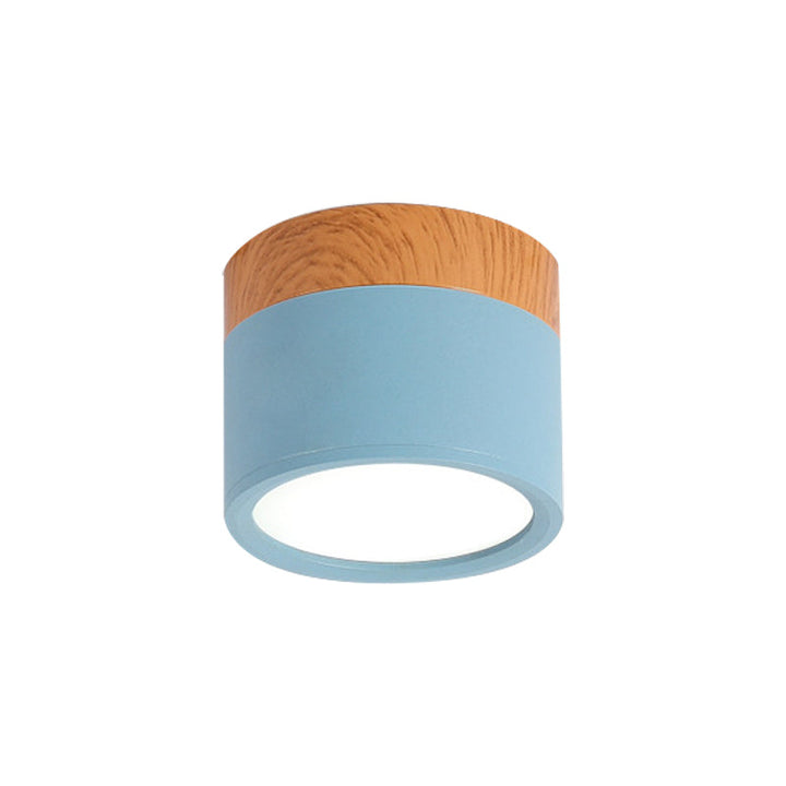 Efficient LED flush mount ceiling light with a compact cylindrical design, enhancing modern home & room lighting.
