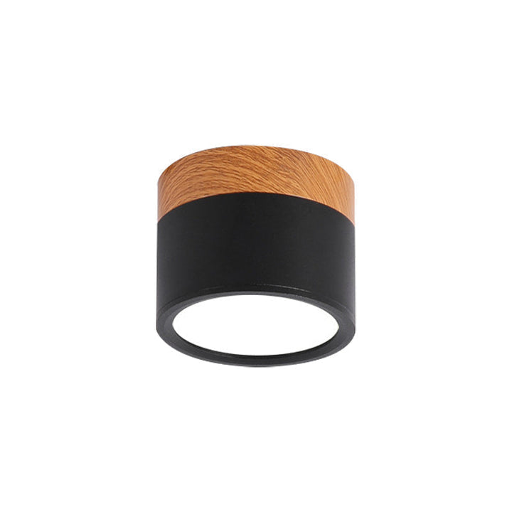 White compact cylindrical LED flush mount ceiling light, ideal modern lighting fixture for contemporary homes.