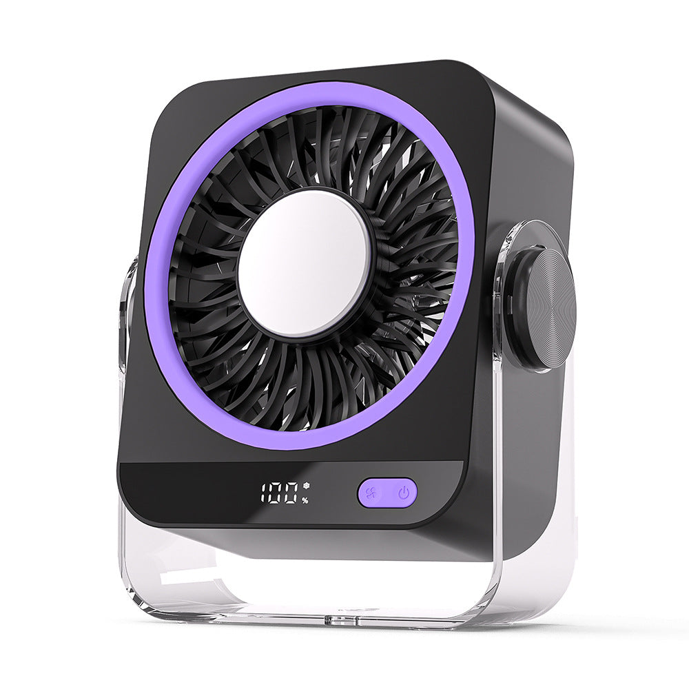 Modern compact desk fan with touch control for quiet personal cooling in office or home.