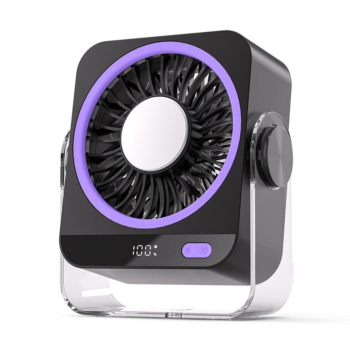 Modern compact desk fan with touch control for quiet personal cooling in office or home.