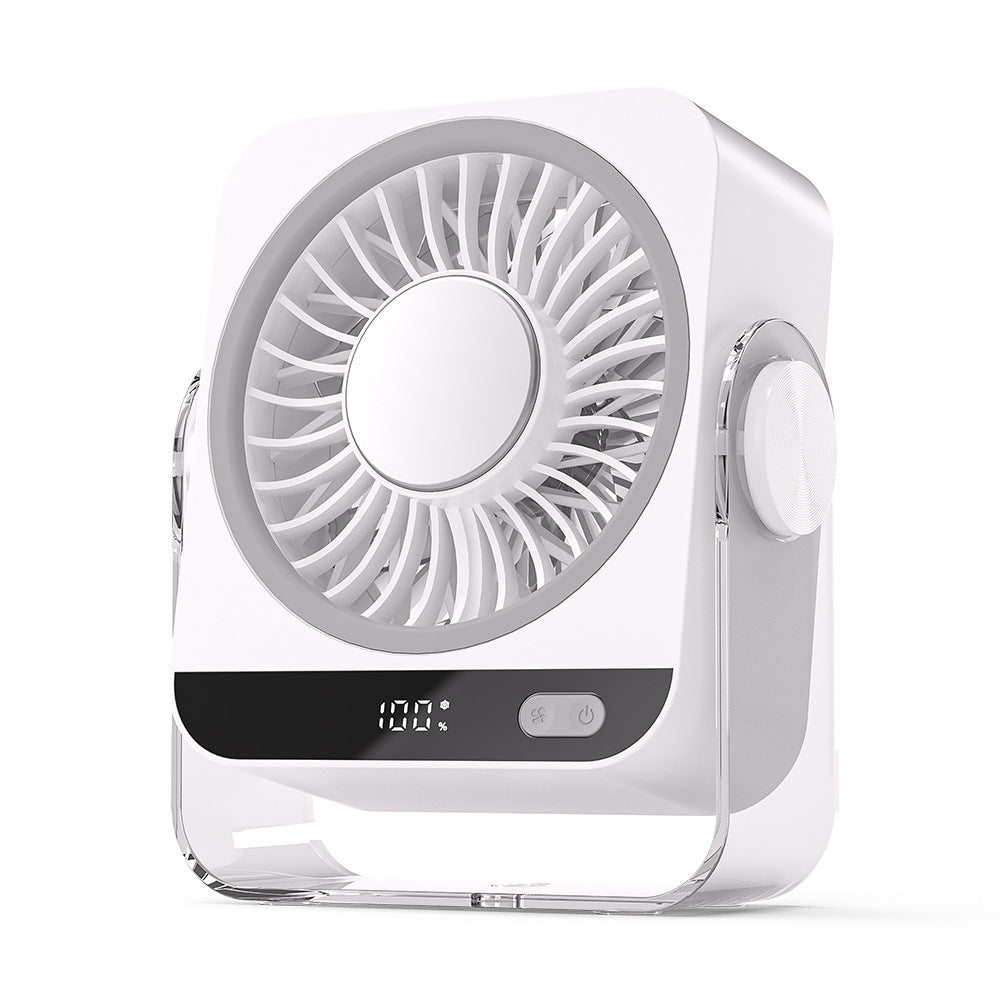 Compact personal desk fan with LED touch controls, ideal for quiet cooling in your office or bedroom.