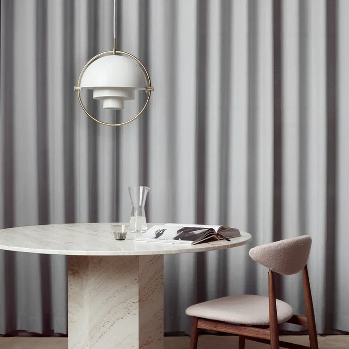 Modern Danish pendant lamp, minimalist LED light. Ideal for dining or living room home decor.