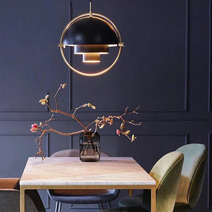 Adjustable LED pendant light, modern Danish design. Ideal for living room or kitchen home decor.