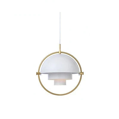 Stylish LED pendant lamp in a contemporary living room. Danish design adds modern touch to home decor.