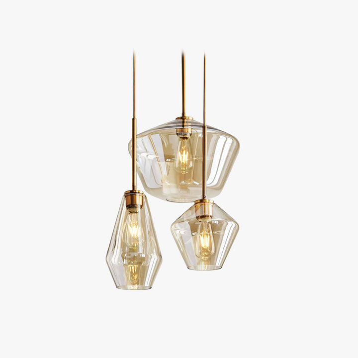 Modern Diamond Glass Pendant Light, elegant ceiling fixture.
