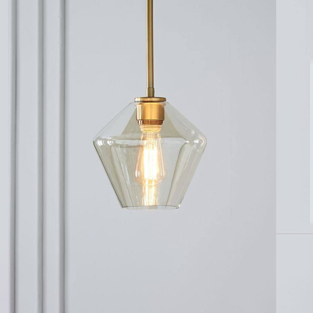 Elegant modern glass pendant light for living room or bedroom.