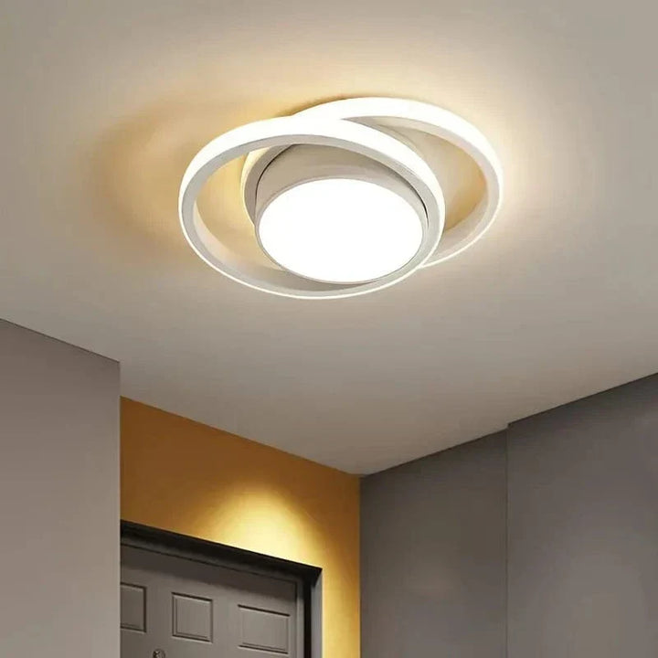 Contemporary Dimmable LED Flush Mount Ceiling Light. White finish, energy-efficient, ideal for modern home.