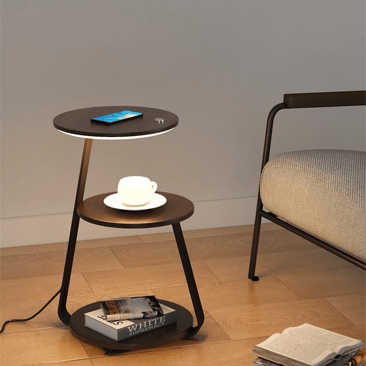 Designer storage table, contemporary stone top, sturdy steel frame & unique double layer.