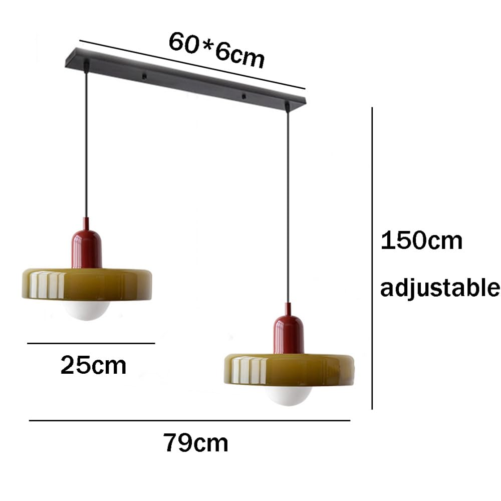 Dual-tone glass double pendant light, modern design for elegant dining.