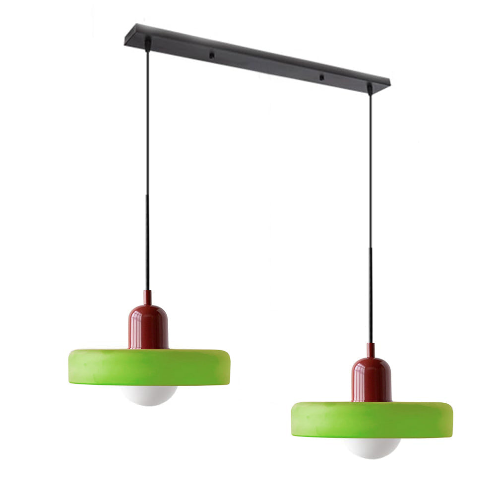 Elegant contemporary double glass pendant, modern ceiling light for any room.