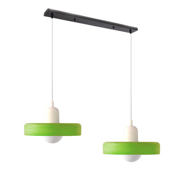 Contemporary dual-tone double pendant light, modern home accent.