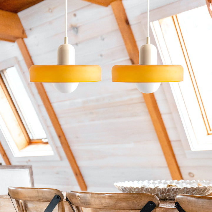 Elegant double glass pendant fixture, contemporary home decor lighting solution.