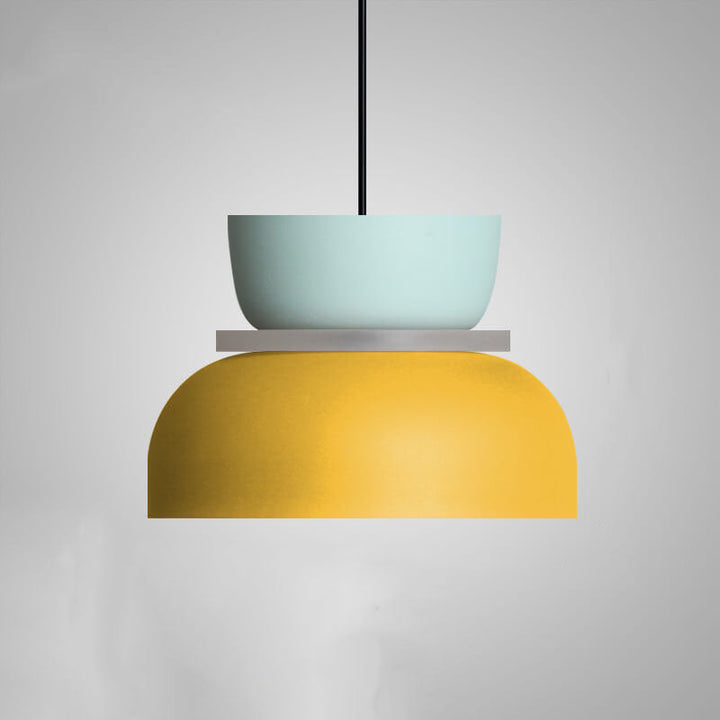 Premium zinc alloy dual-tone Nordic dome pendant light. Modern ceiling lamp with contemporary appeal.