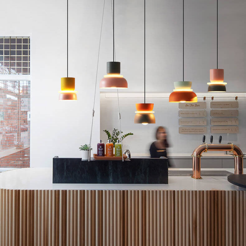 Stylish zinc alloy dual-tone dome pendant light. Modern Nordic ceiling lamp for dining rooms.