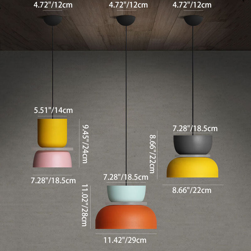 Elegant Nordic dome pendant light with dual-tone finish. Modern ceiling lamp design for homes.