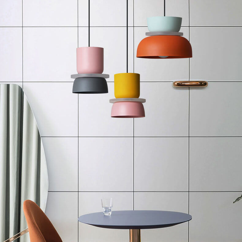 Modern Nordic dual-tone dome pendant light, zinc alloy. Elegant ceiling lamp for contemporary decor.