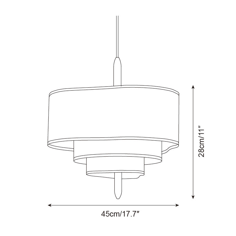 Warm glow fabric pendant light with subtle wood detail for comfortable living areas.