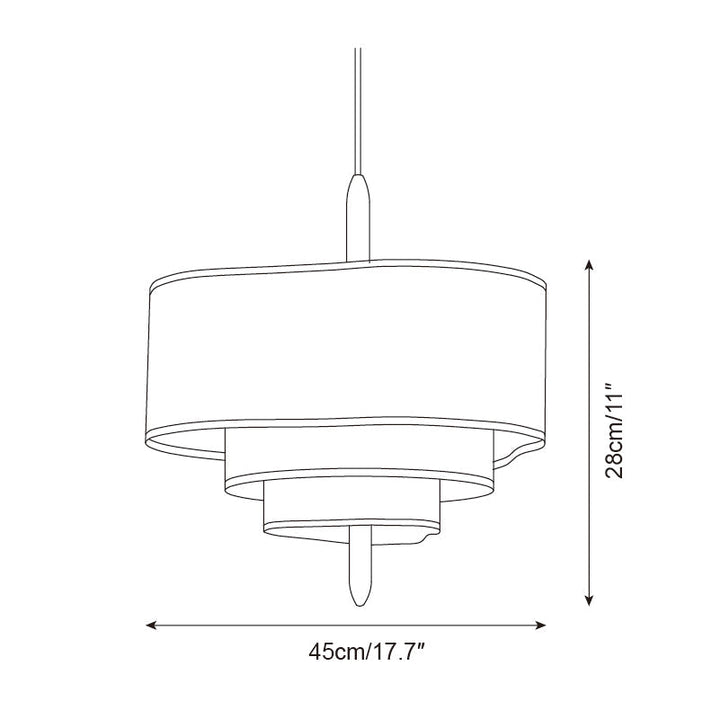 Warm glow fabric pendant light with subtle wood detail for comfortable living areas.