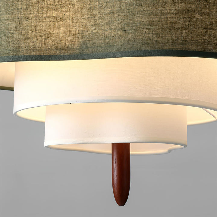 Home decor lighting: modern fabric pendant with wood accent for living areas.