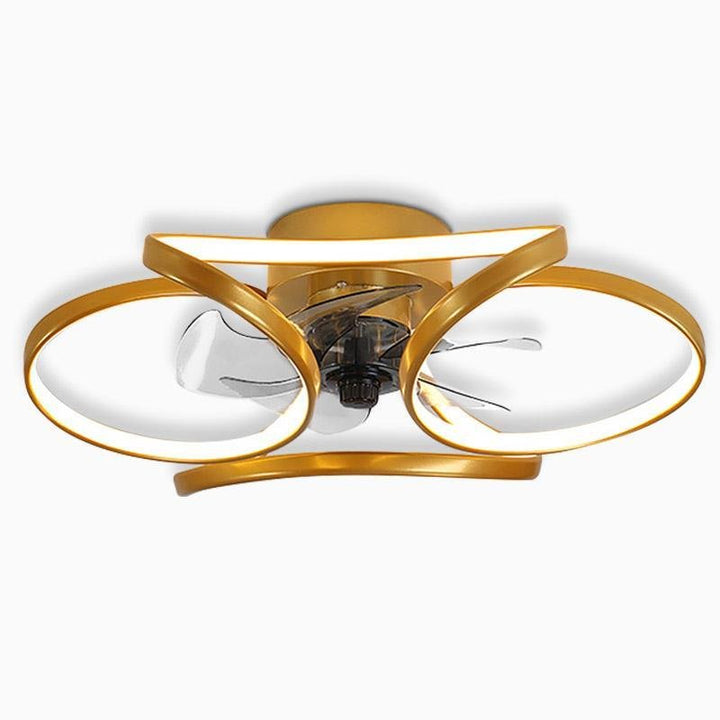 Stylish modern flower LED fan light, perfect as a central lighting fixture and cooling fan.