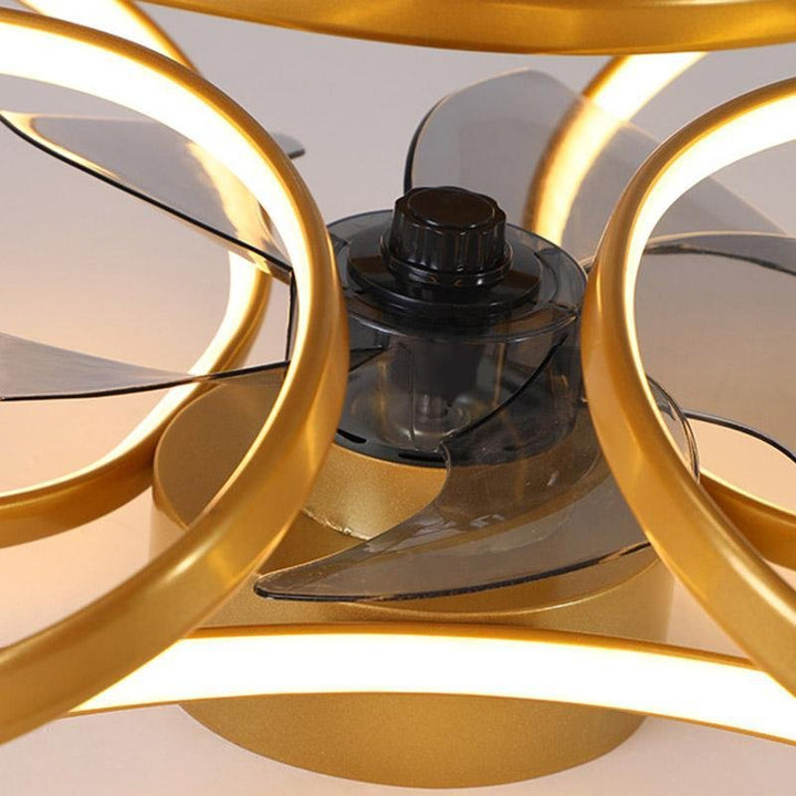 Contemporary flush mount flower fan with remote & LED, a smart choice for modern living spaces.