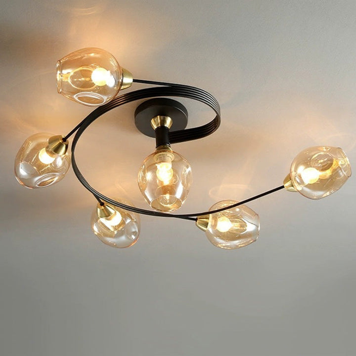 Modern home decor flush mount light, sculptural ceiling fixture for entryways.