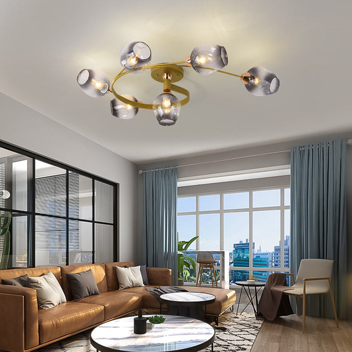 Modern flush mount light, black finish, versatile ceiling fixture for bedrooms.