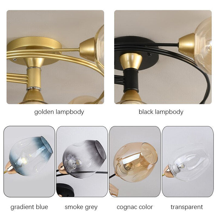 Contemporary gold flush mount fixture, adds a touch of luxury to any room.