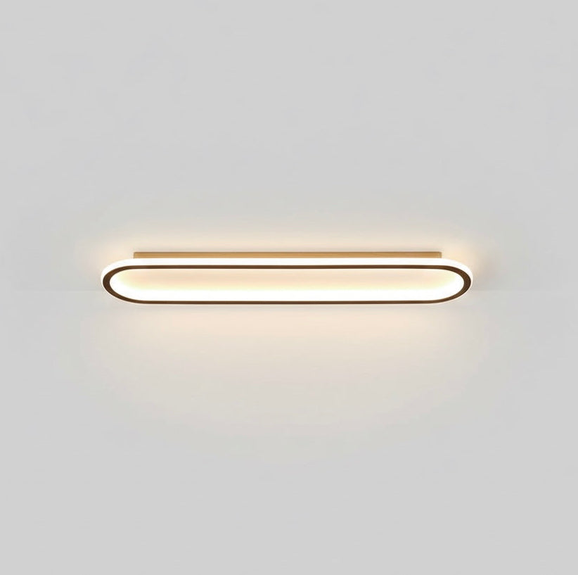 Stylish geometric LED ceiling light, dimmable modern fixture for chic interior home decor.