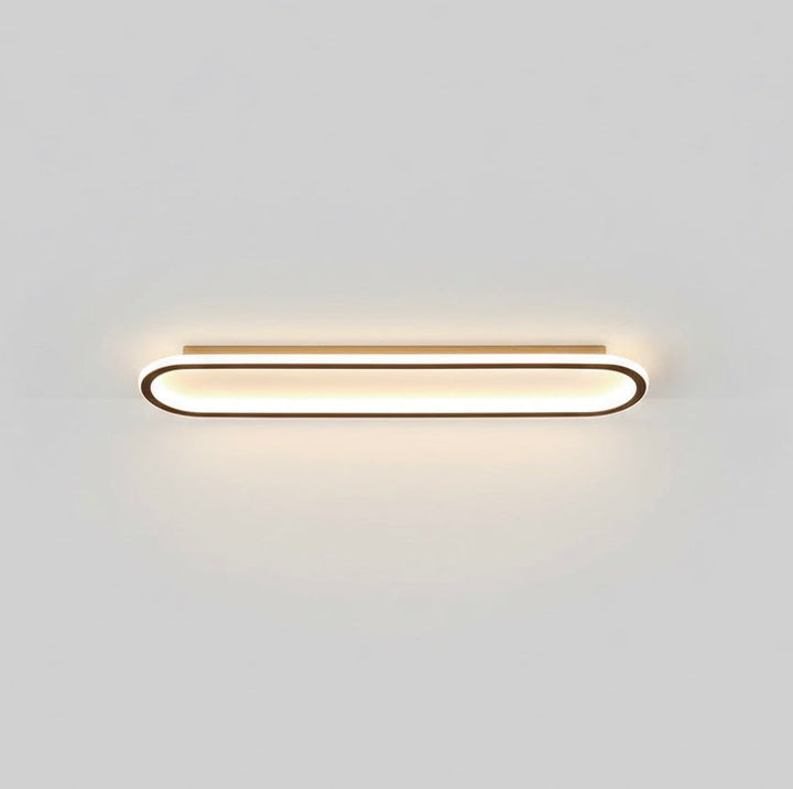 Stylish geometric LED ceiling light, dimmable modern fixture for chic interior home decor.