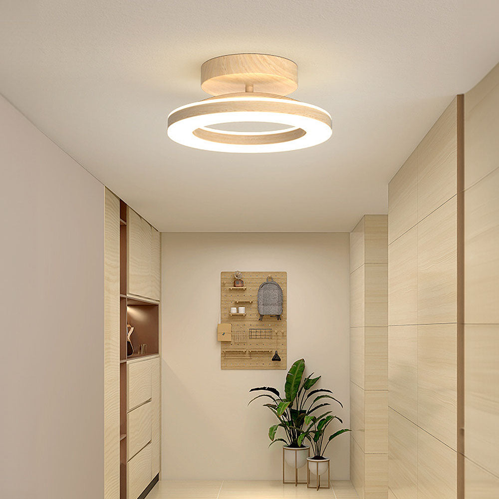 Contemporary flush mount disc ceiling lamp, energy-efficient LED for bright illumination.