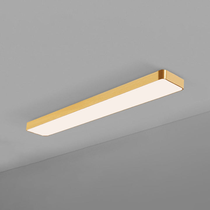 Energy-efficient gold finish LED recessed lighting, perfect rectangular ceiling light for homes.