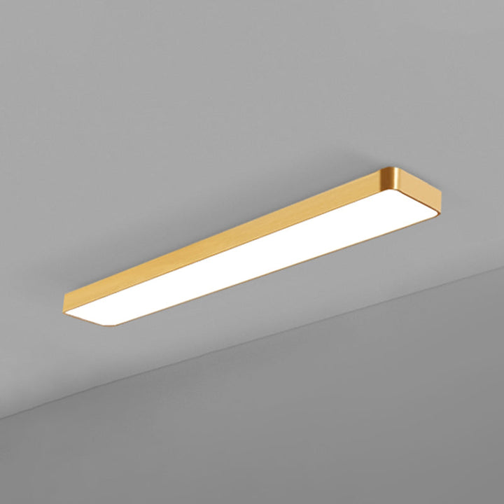 Sleek rectangular gold LED ceiling light, a modern recessed fixture for contemporary home decor.