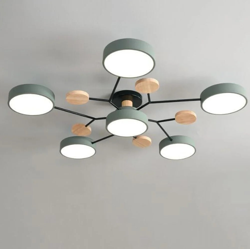 Modern Halo LED semi-flush ceiling light for stylish living room illumination.