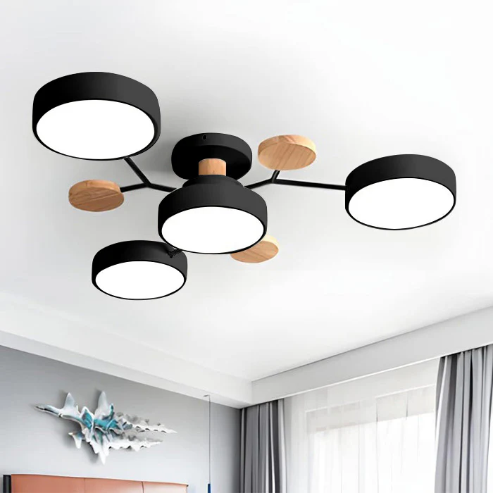 mvb26 modern halo LED semi-flush ceiling light for sleek interior design.