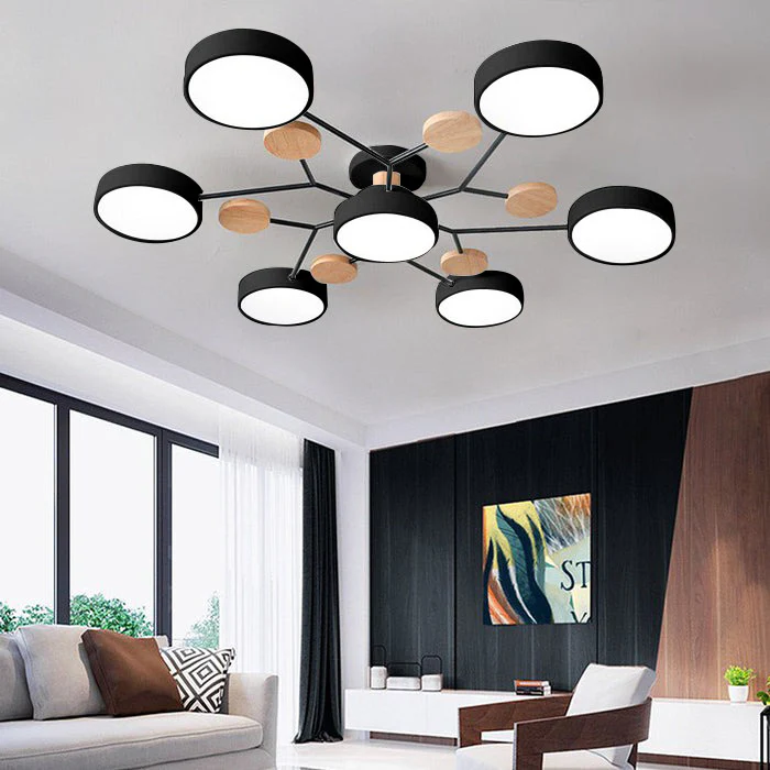 Contemporary round halo LED ceiling light for a chic kitchen.