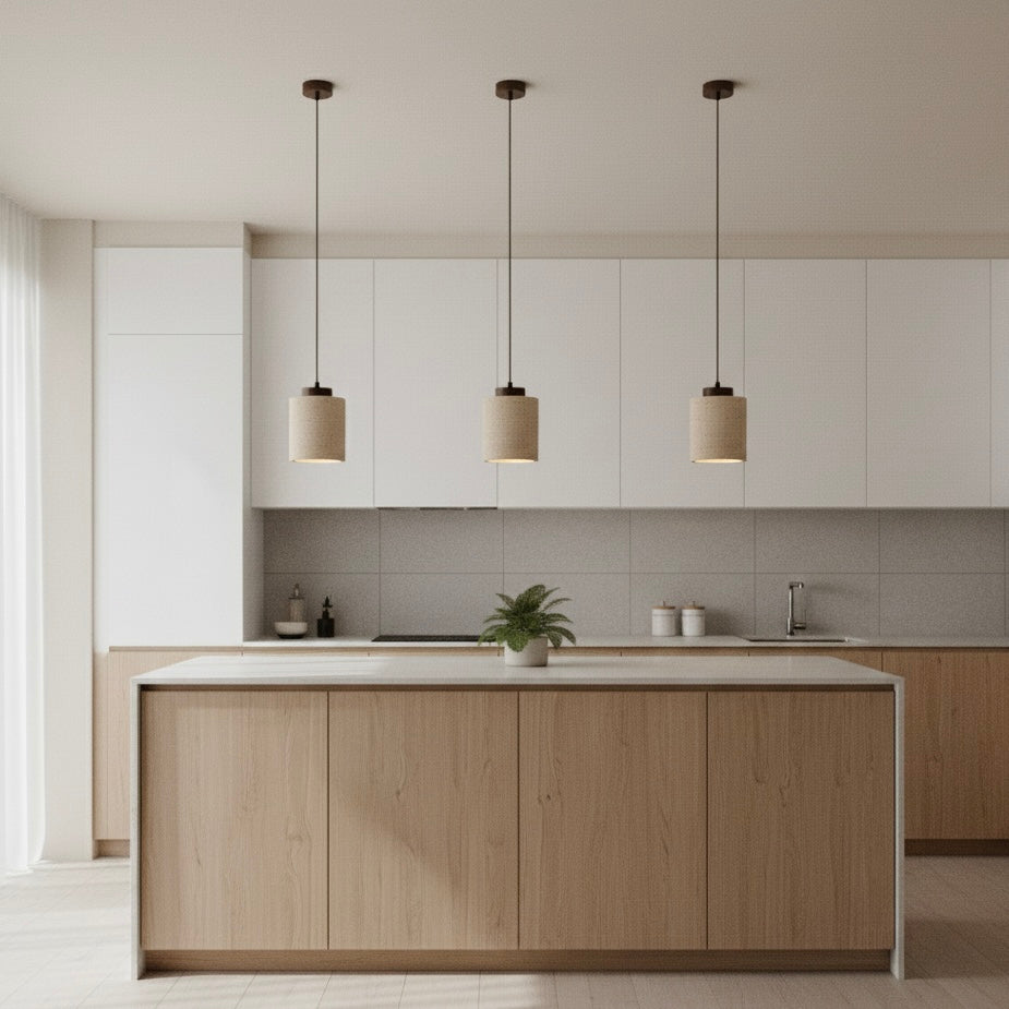 Natural stone travertine ceiling lamp, ideal for modern Nordic interior decor.